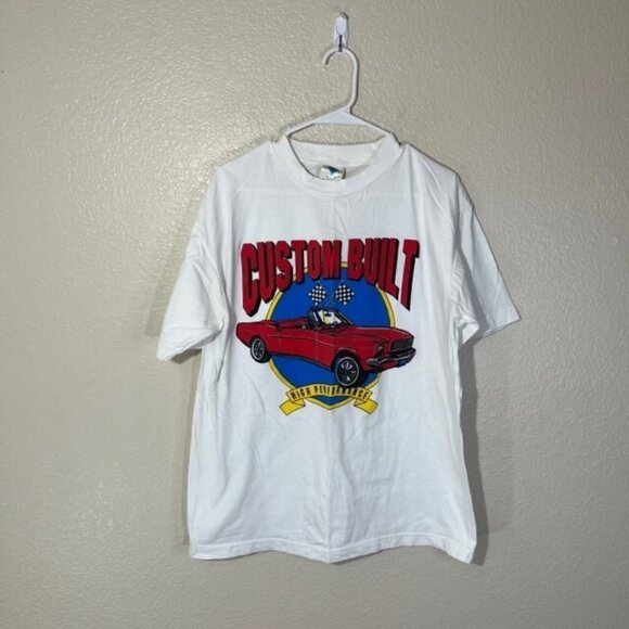 Vintage Racing Shirt Mens XL Tee Custom Built Sports Car Convertible Graphic 90s - Picture 1 of 5
